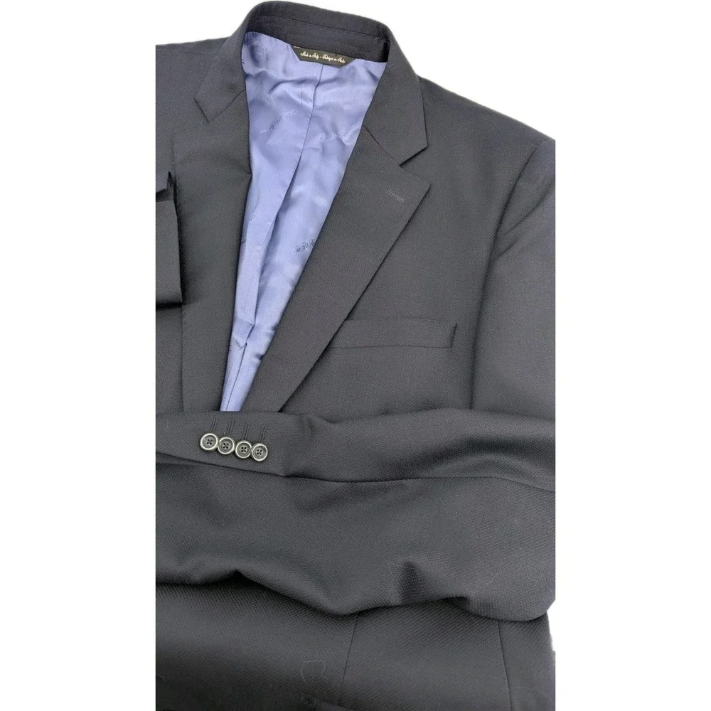 Ermenegildo Zegna Blazer Mens 42 Slim Fit‎ Navy Blue Wool Saks 5 Traveller Italy